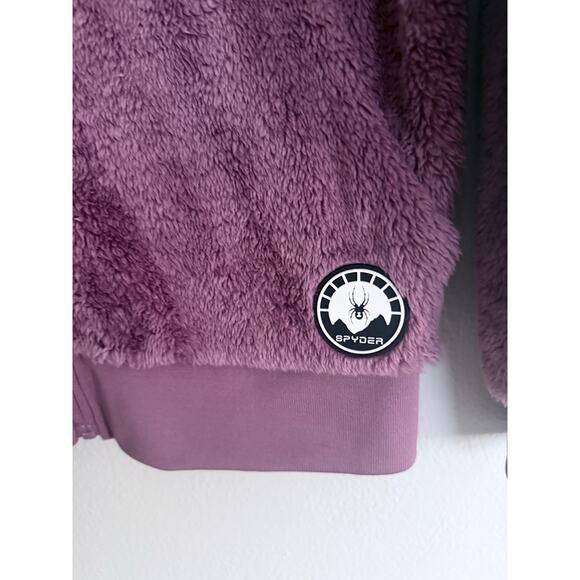 SPYDER new Bailey purple pink faux sherpa fluffy cozy Bailey full zip jacket - Picture 7 of 9